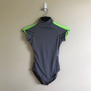 Lime Green & Gray Bodysuit